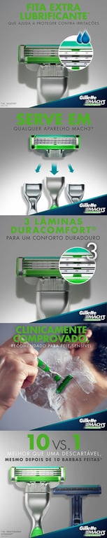 Imagem Complementar da Bula do refil gillette mach3 sensitive leve 4 pague 3