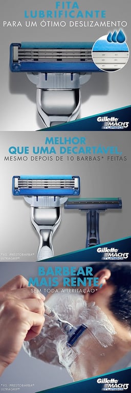 Aparelho de Barbear Gillette Mach3 Turbo com 1 Unidade