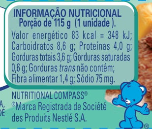 Papinha Nestlé de Legumes com Carne com 115g