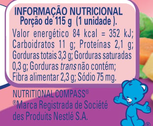 Papinha Nestlé de Beterraba, Caldo de Feijão e Legumes com 115g