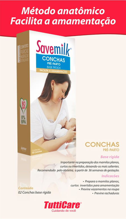 Concha Savemilk Base Rígida com 2 Unidades