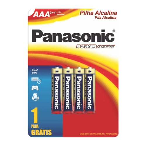 Pilha Alcalina Panasonic Aaa 4 Unidades