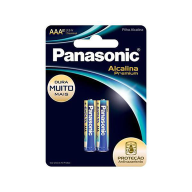 Pilha Panasonic Aaa Palito Alcalina Premium 1,5V 2 Unidades