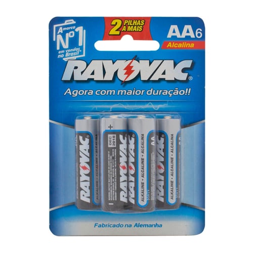 Imagem do produto Pilha Rayovac Aa Alcalina Com 6 Unidades