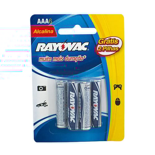Pilha Rayovac Aaa Alcalina Com 6 Unidades