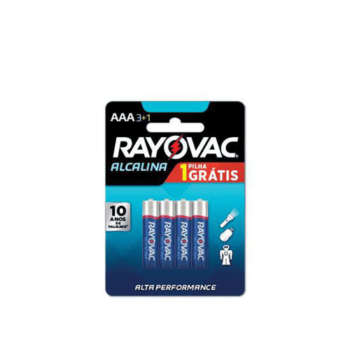 Imagem do produto Pilha Rayovac Alcalina Palito Aaa 3 Unidades + 1 Unidade Grátis