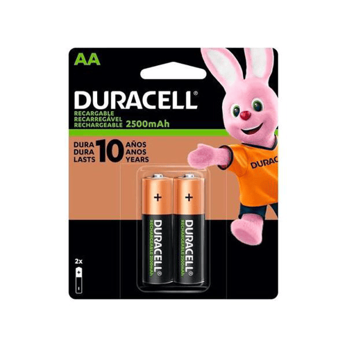 Imagem do produto Pilha Recarregável Duracell Aa 2500Mah 2 Unidades