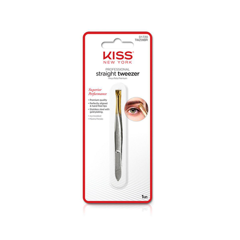 Imagem do produto Pinça Reta Ponta Dourada Blister Kiss New York