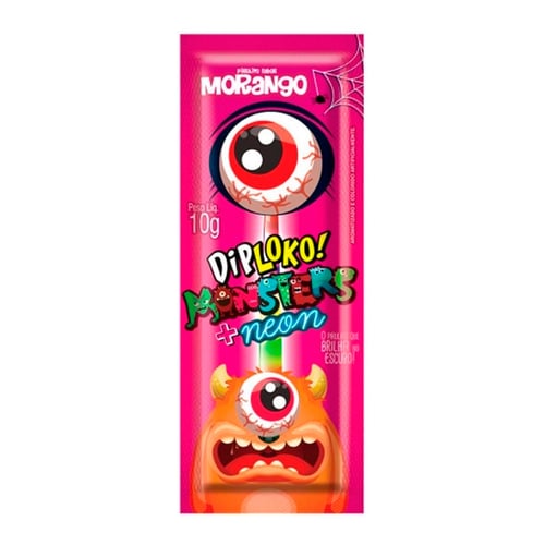 Imagem do produto Pirulito Dip Loko Neon Monsters Sabores Sortidos 10G