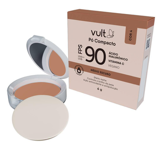 Pó Compacto Vult Ácido Hialurônico Fps 90 6G Cor 04 (Médio Escuro) 6G