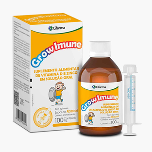 Imagem do produto Polivitamínico Grow Imune Sabor Abacaxi 100Ml + Seringa Dosadora