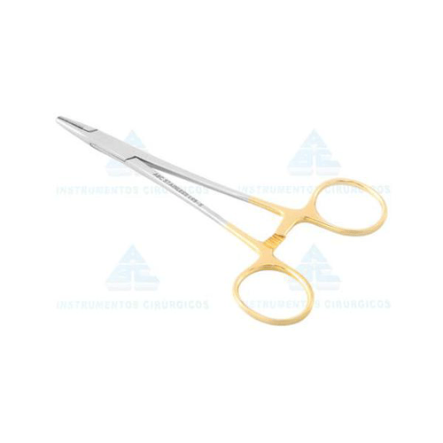 Imagem do produto Porta Agulha Mayo Hegar Com Ponta Tungstenio E Cabo Dourado Abc