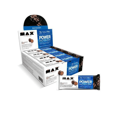 Imagem do produto Power Protein Bar 12Un De 41G Dark Chocolate Truffle Max Titanium