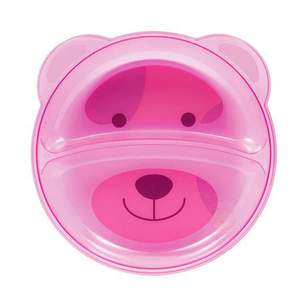 Prato Com Divisórias Para Bebê Ursinha Rosa 6M+ Buba