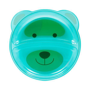 Prato Com Divisórias Para Bebê Ursinho Azul 6M+ Buba