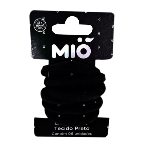 Imagem do produto Prendedor De Cabelo Elástico Mió Preto 6 Unidades