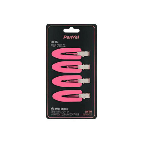 Imagem do produto Prendedor Para Cabelo Rosa Com Metal 4 Unidades Panvel Acessorios Verao Romantico Vibra