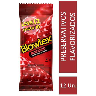 Preservativo Blowtex Morango Pacote Com 12 Unidades