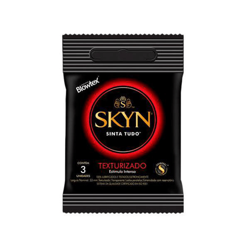 Preservativo Blowtex Skin Texturizado Com 3 Unidades
