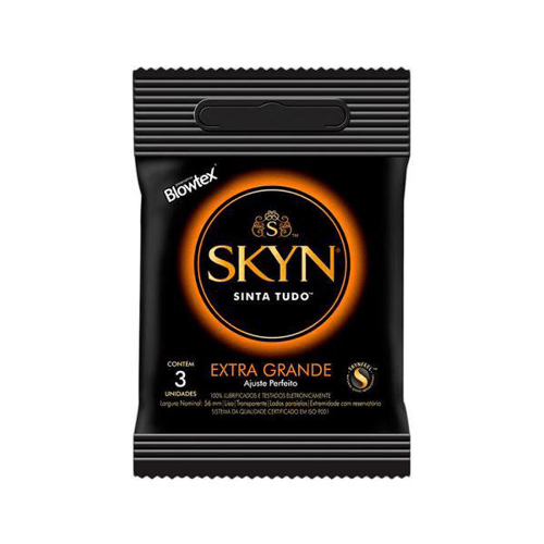 Imagem do produto Preservativo Blowtex Skyn Extra Grande Sensação De Usar Nada Com 3 Unidades