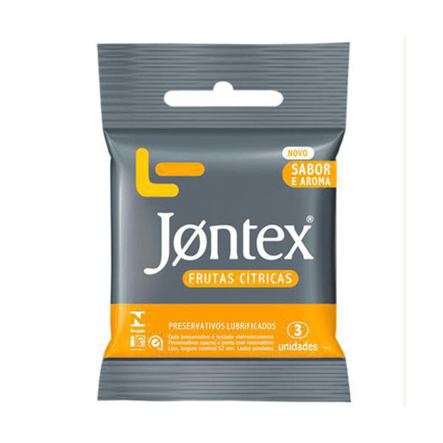 Preservativo Jontex - Lubrificado Frutas Citricas Com 3 Unidades