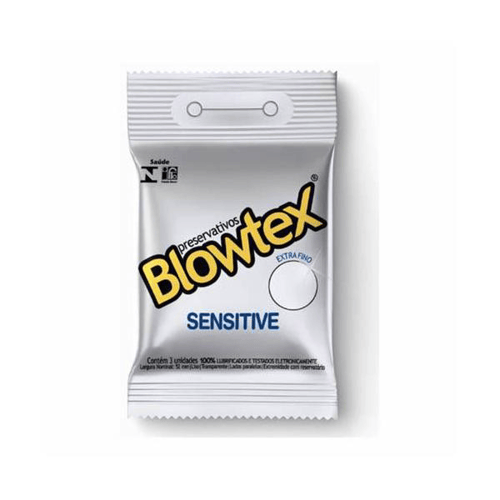 Preservativo - Lubrificado Blowtex Sensitive Extra Fino C 3 Unidades