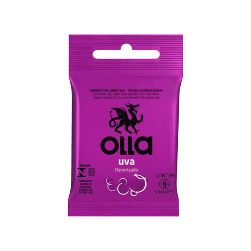 Preservativo - Lubrificado Olla Uva C 3 Unidades
