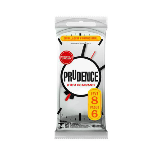 Imagem do produto Preservativo Lubrificado Prudence Efeito Retardante Leve 8, Pague 6