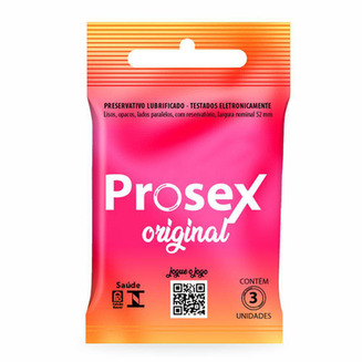Imagem do produto Preservativo Prosex Lubrificado Original 3 Unidades