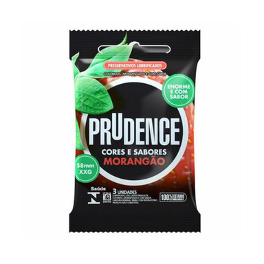 Imagem do produto Preservativo Prudence Cores E Sabores Com 3 Lubrificado Morangão