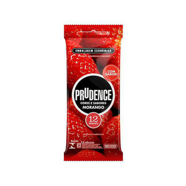 Imagem do produto Preservativo Prudence Cores E Sabores Morango Com 12 Unidades
