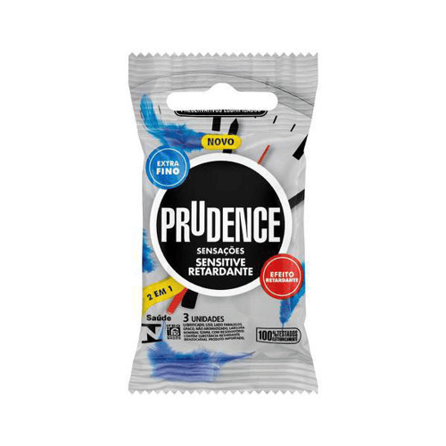 Preservativo Prudence Sensações Sensitive Retardante Com 3 Unidades