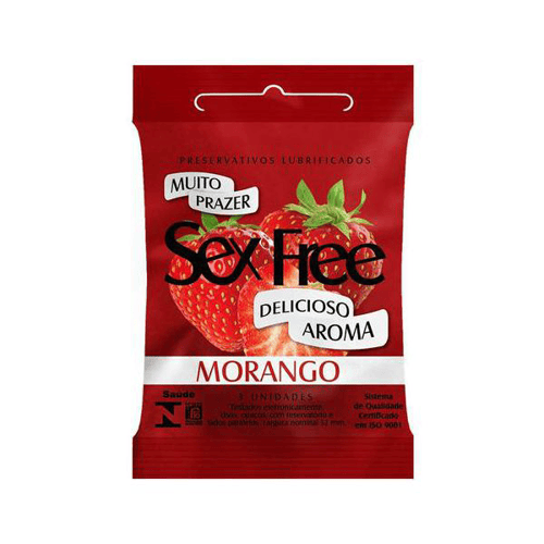 Imagem do produto Preservativo Sex Free Morango Com 3 Unidades
