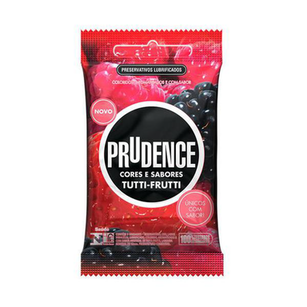 Preservativo Prudence Lubrificado Tutti-Frutti Com 3 Unidades