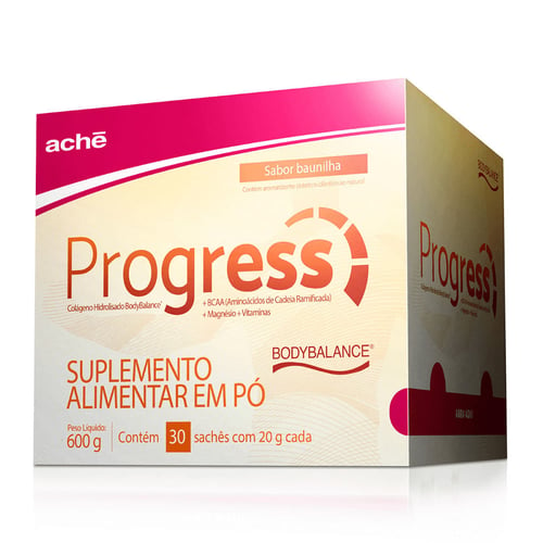 Progress Sabor Baunilha Com 30 Saches De 20G