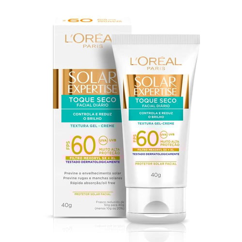 Imagem do produto Protetor Solar Facial L'Oréal Paris Solar Expertise Toque Seco Fps 60 40G