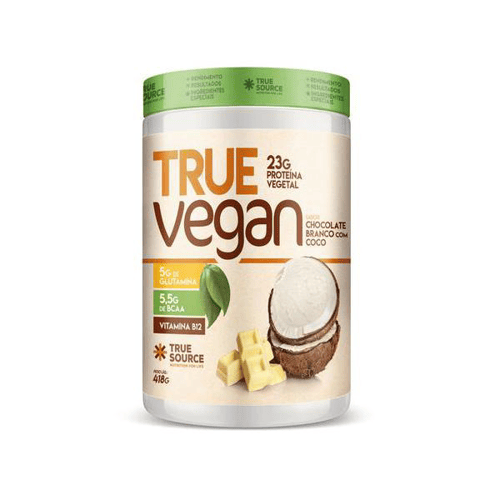 Proteína Vegana True Vegan Chocolate Branco Com Coco 418G True Source