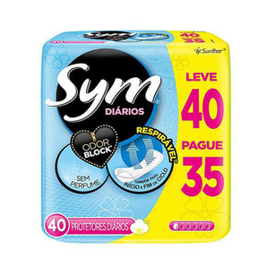 Imagem do produto Protetor Diário Sym Diários Sem Fragrncia Com 40 Unidades