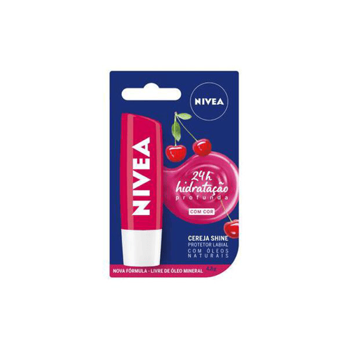 Protetor Labial Nivea Lip Care Cereja Shine