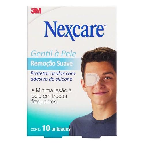 Protetor Ocular Nexcare Adulto Gentil À Pele Remoção Suave 57Mm X 80Mm 10 Unidades