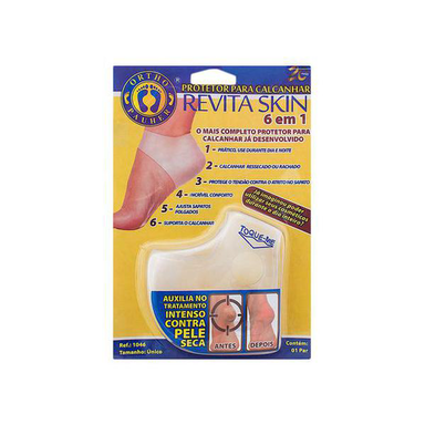 Protetor Para Calcanhar Ortho Pauher Revita Skin 6 Em 1 Com 1 Par