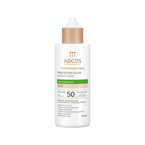 Protetor Solar Adcos 40Ml Fps50 Antioleosidade Beige