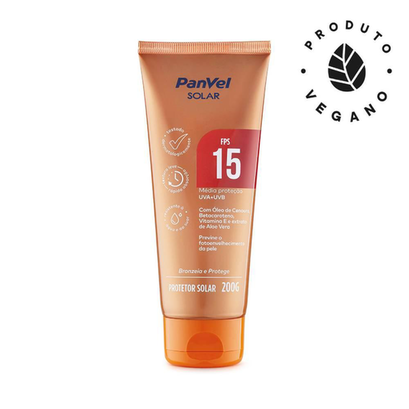 Imagem do produto Protetor Solar Com Acelerador De Bronzeado Panvel Fps 15 200G Panvel Farmácias