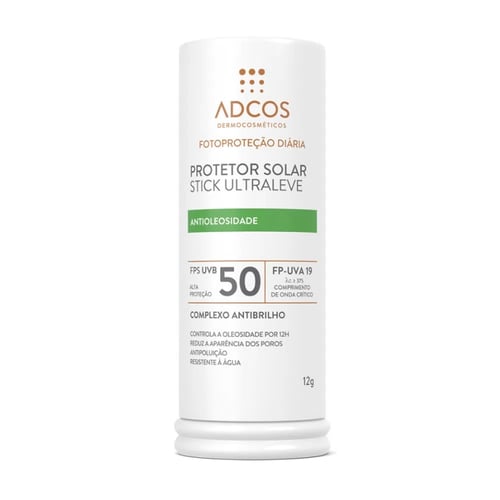 Imagem do produto Protetor Solar Facial Adcos Stick Ultraleve Antioleosidade 50 FPS 12G