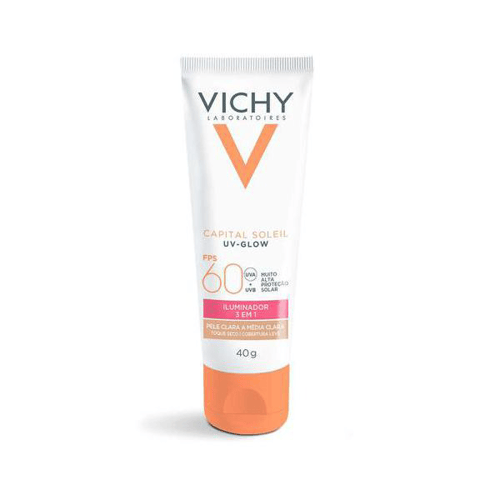 Imagem do produto Protetor Solar Facial Capital Soleil Uvglow Fps60 Pele Clara Média Com 40G Vichy 40G