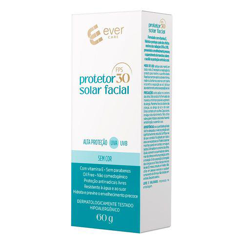 Imagem do produto Protetor Solar Facial Ever Care Fps30 Sem Cor 60G