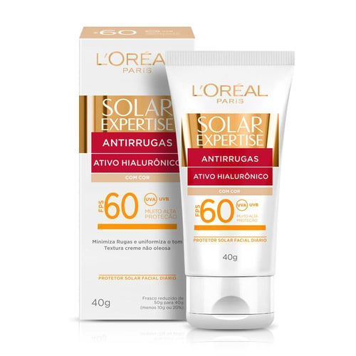 Protetor Solar Facial L'oréal Paris Solar Expertise Antirrugas Com Cor Fps 60 40G