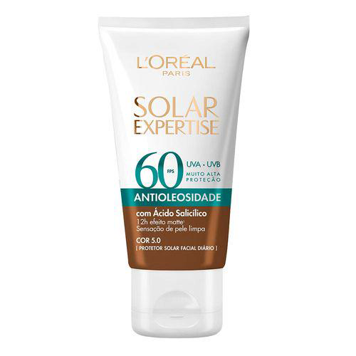 Imagem do produto Protetor Solar Facial Loréal Paris Solar Expertise Antioleosidade Fps60 Cor 5.0 Negra 40G Panvel Farmácias