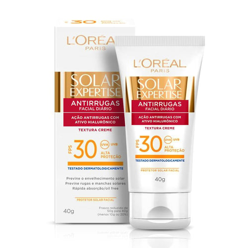 Protetor Solar Facial L'Oréal Solar Expertise Antirrugas Fps 30 Creme 40G