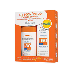 Kit Helioderm Suncare Protetor Corporal FPS 30 120G + Protetor Facial Diário FPS 50 50G